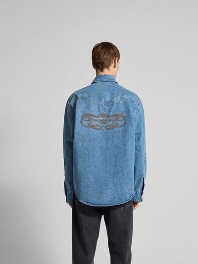 VETEMENTS Freizeithemd in Denim-Optik Jeansblau 5