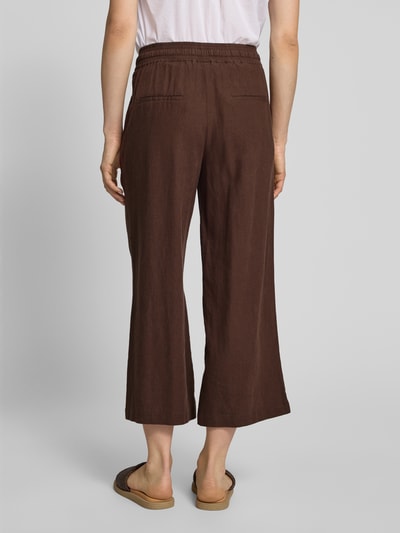 Soyaconcept Spodnie lniane z prostą nogawką i tunelem model ‘Ina’ Ciemnobrązowy 5