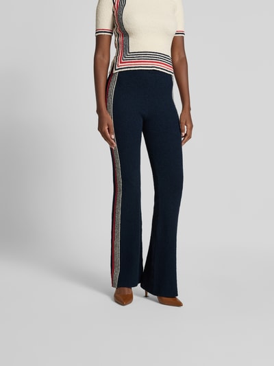 Rabanne Flared Fit Stoffhose in Strick-Optik Marine 4