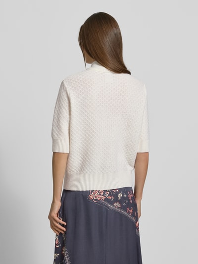 Marc Cain Strickpullover aus Schurwoll-Kaschmir-Mix mit Schluppe Weiss 5