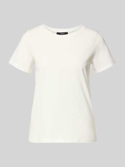 Produktfoto, Regular Fit T-Shirt aus Baumwoll-Mix Modell 'MULTIF' von Weekend Max Mara, Optik: Unifarben in Creme, Jersey-Textur