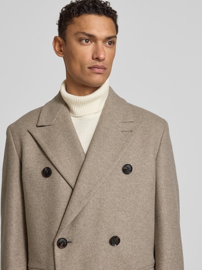 Strellson \Regular fit lange jas van wolmix, model 'PARK LANE' Beige gemêleerd - 3