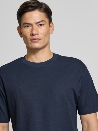 MCNEAL T-shirt met geribde ronde hals Donkerblauw - 3