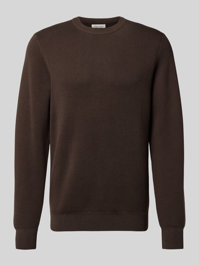 Casual Friday Gebreide pullover met ronde hals, model 'THEO' Chocoladebruin - 2