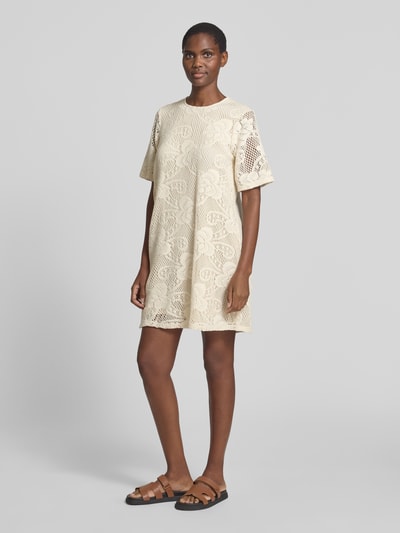 Jake*s Collection Mini-jurk met halflange mouwen Ecru - 1