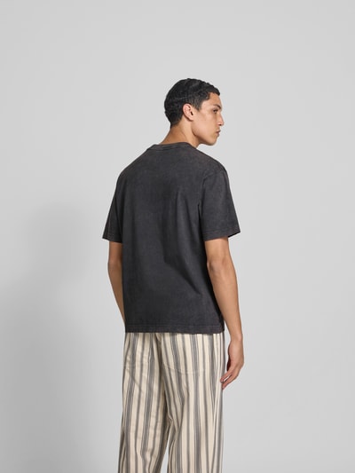 Closed T-Shirt mit geripptem Rundhalsausschnitt Black 5
