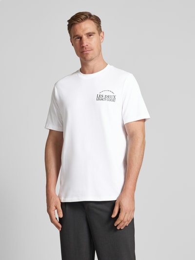 Les Deux T-Shirt mit Label-Stitching Modell 'Legacy' Weiss 4