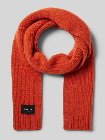 HOWLIN Schal aus Lammwolle mit Label-Detail Modell 'KINK JAMMY' Orange 1