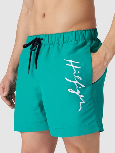 Tommy Hilfiger Regular Fit Badehose mit Brand-Schriftzug Petrol 3