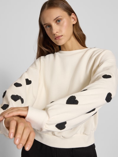 Only Regular fit sweatshirt van katoenmix, model 'MACY' Offwhite - 3