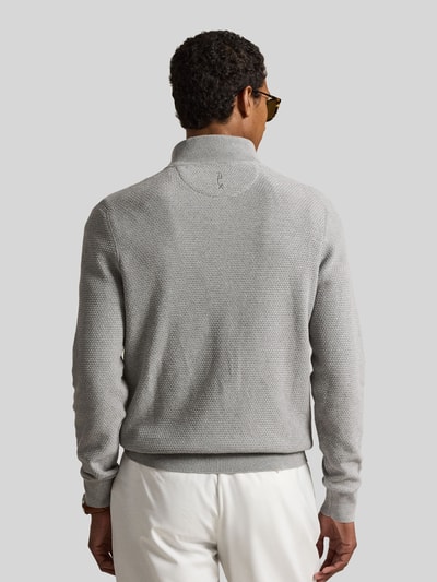 Polo Ralph Lauren Regular Fit Troyer aus Baumwoll-Mix mit Logo-Stitching Hellgrau Melange 5