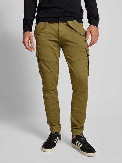 Alpha Industries Tapered Fit Cargohose mit Pattentaschen Modell 'COMBAT PANT' Oliv 4