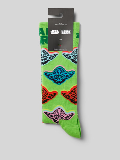 Happy Socks Socken mit Label-Stitching Modell 'Star Wars' Neon Gruen 3