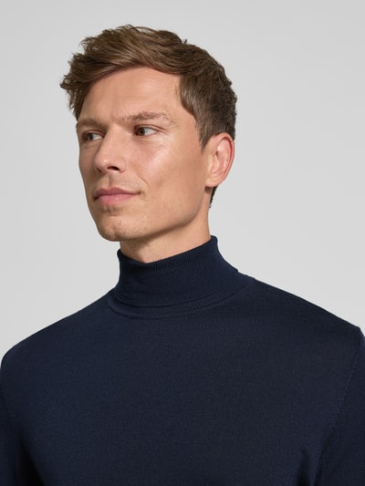 Profuomo Pullover aus Merinowolle mit Rollkragen Marine 3