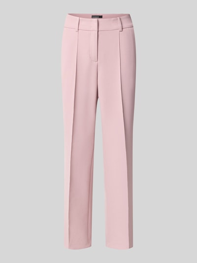 Produktfoto, hellrosa schmale Regular Fit Hose mit Bügelfalten und glatter Textur, Regular Fit Schmale Hose mit Viskose-Baumwoll-Anteil Modell 'FARAH' von CAMBIO, Damen Schmale Hose