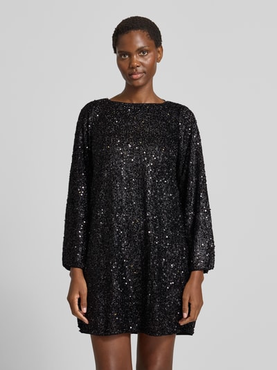 VERO MODA Soepele avondjurk met pailletten, model 'NAJA' Zwart - 4