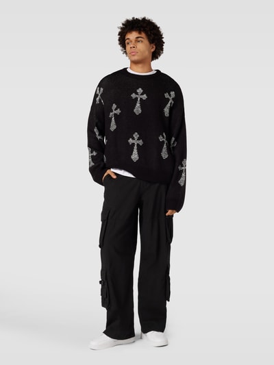 REVIEW Spodnie cargo o kroju baggy fit Czarny 1