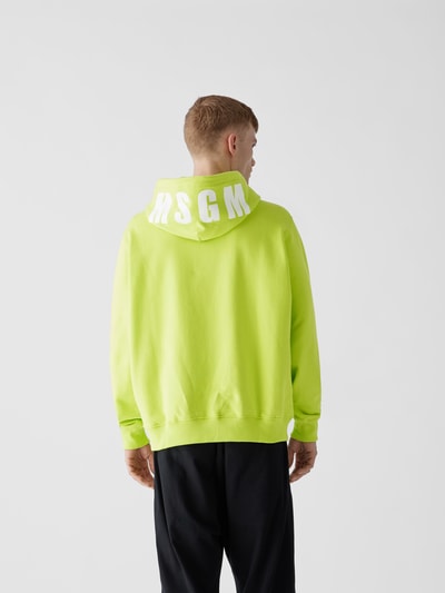 MSGM Oversized Hoodie mit Label-Print Apfelgrün 5