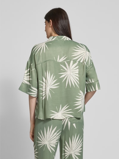 Oui Relaxed Fit Bluse aus Viskose mit überschnittenen Schultern Khaki 5