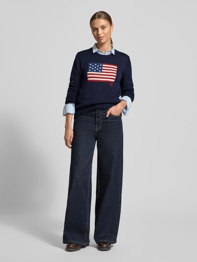 Polo Ralph Lauren Gebreide pullover met motief en ronde hals Marineblauw - 1