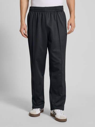 adidas Originals Baggy Fit Sweathose aus Baumwoll-Mix mit Bügelfalten Black 4