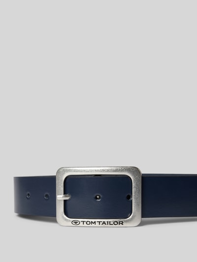 Tom Tailor Leren riem in effen design, model 'EVE' Donkerblauw - 2