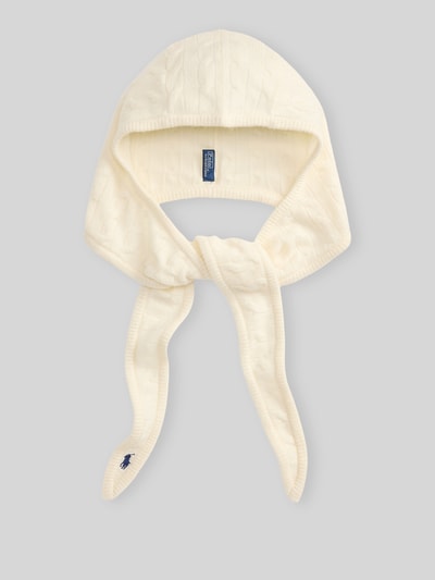 Polo Ralph Lauren Mütze aus Wolle Kaschmir mit Kapuze Offwhite 2
