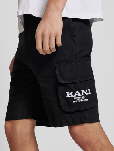 KARL KANI Korte regular fit cargobroek met labelstitching Zwart - 3