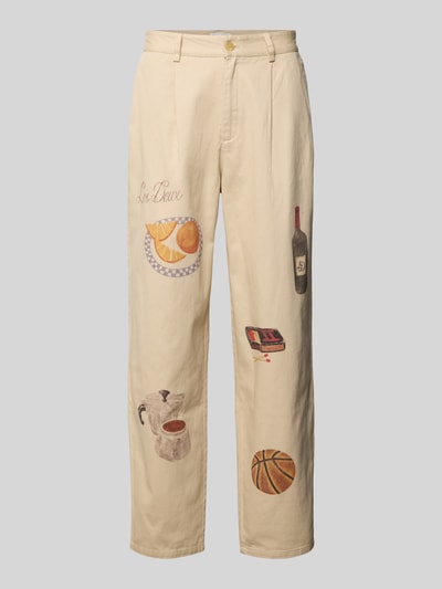 Les Deux Stoffhose mit Motiv-Prints Modell 'Romeo' Offwhite 1