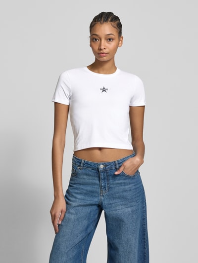 Guess Jeans T-shirt met labelstitching Wit - 4