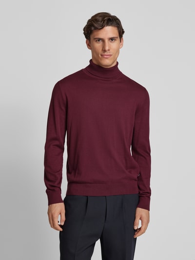 Armedangels Gebreide pullover met coltrui, model 'GAARDO' Donkerrood - 4