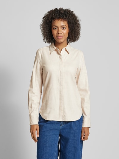 Marc O'Polo Shaped fit blouse van zacht katoenflanel Offwhite - 4