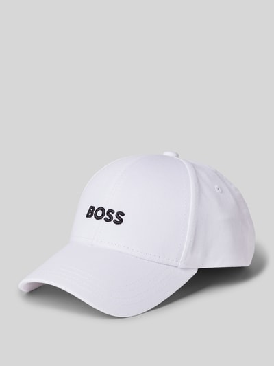 BOSS Basecap mit Label-Stitching Modell 'Zed' Weiss 1