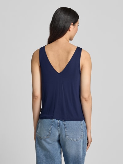 ARMEDANGELS regular fit top met bandjes van viscosemix model 'V-NECK JERSEY TOP' Marineblauw - 5