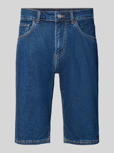 Productfoto, Regular fit jeansshorts uit katoenmix model 'CASH BERMUDA' van Pepe Jeans, denimlook met contraststiksels, 5-pocket-design, knoopsluiting, label patch, nieten, riemlussen, herenmaten