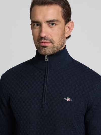 Gant Sweter z dzianiny z wyhaftowanym logo Ciemnoniebieski 3