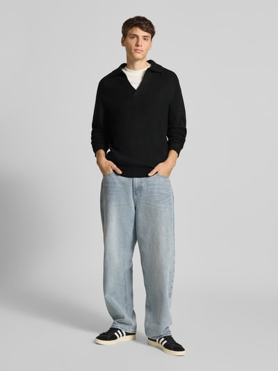 Jack & Jones Gebreide pullover met V-hals, model 'SOHO' Zwart - 1