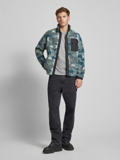 Helly Hansen Sherpa jacket met borstzak, model 'Panorama Printed Pile' Grafiet - 1