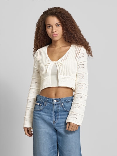 ONLY Regular Fit Strickjacke aus Baumwoll-Mix Modell 'NATALIE' Offwhite 4