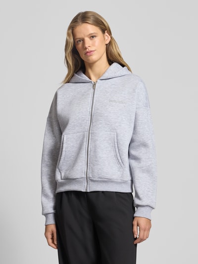 Review Bluza rozpinana oversized z kapturem Jasnoszary melanż 4