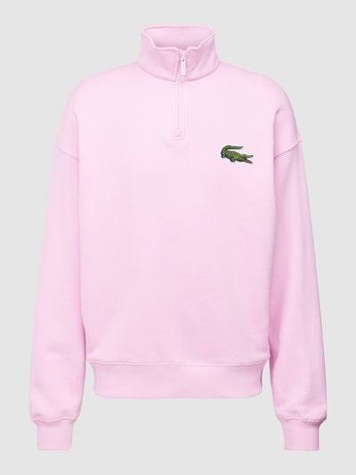 Lacoste Loose Fit Sweatshirt mit Stehkragen und Reißverschluss Rosa 2