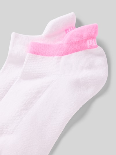 Produktfoto, Sneakersocken mit Logo im 2er-Pack von PUMA aus Baumwoll-Mix mit Stretch, Weiß und Rosa, strukturierte Oberfläche
