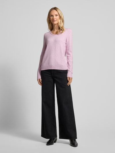 Vila Gebreide pullover met V-hals, model 'RIL' Roze - 1