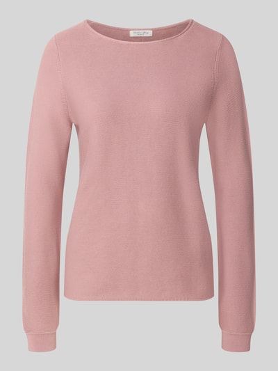 Produktfoto, Pullover aus reiner Baumwolle in Strick-Optik von Christian Berg Woman in Rosa, körpernahe Passform, Rundhalsausschnitt, glatte Textur