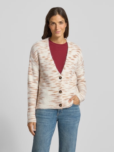 Christian Berg Woman Strickjacke mit V-Ausschnitt und Knopfleiste Offwhite 4