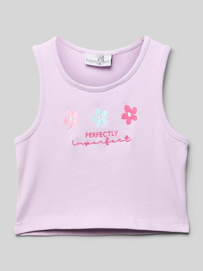 Happy Girls Top z wyhaftowanymi motywami Jasnofioletowy 1