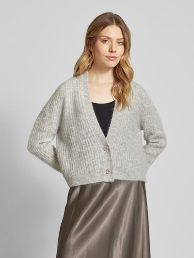 Drykorn Cardigan met V-hals, model 'COOPIE' Lichtgrijs - 4