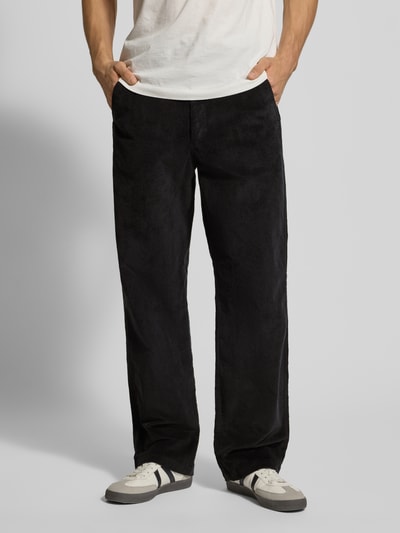 Calvin Klein Jeans Spodnie sztruksowe o kroju straight fit z wpuszczanymi kieszeniami Czarny 4