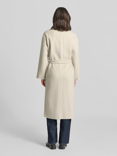 OAKWOOD Lange jas van lanawolmix met strikceintuur, model 'ALLEGORIA' Beige - 5