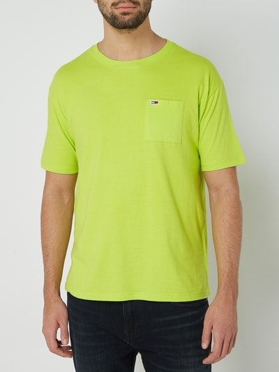 Tommy Jeans T-Shirt mit Brusttasche Neon Gelb 4